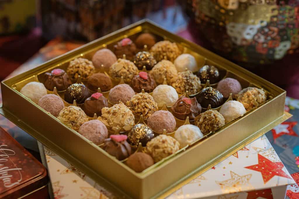 chocolates, truffle, christmas