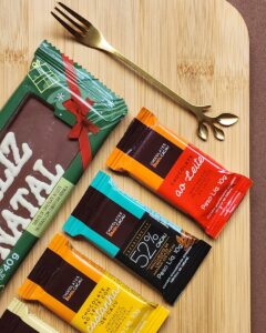 Chocolates on Wooden Board