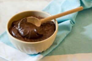 brown chocolate on white ceramic bowl